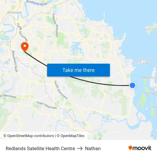 Redlands Satellite Health Centre to Nathan map