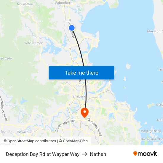 Deception Bay Rd at Wayper Way to Nathan map