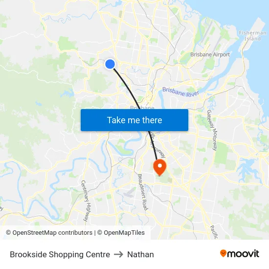 Brookside Shopping Centre to Nathan map