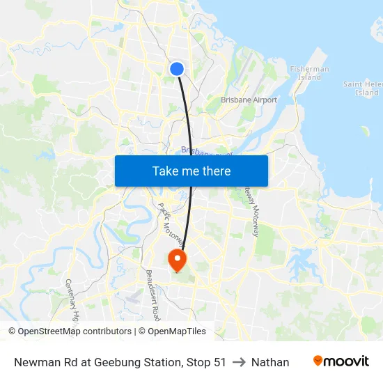 Newman Rd at Geebung Station, Stop 51 to Nathan map