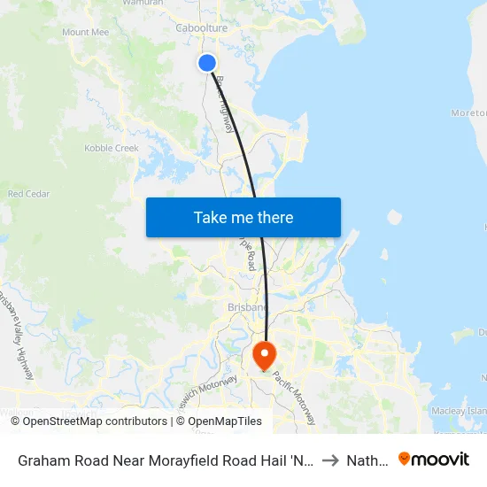 Graham Road Near Morayfield Road Hail 'N' Ride to Nathan map