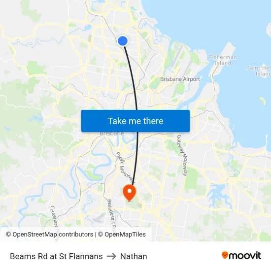 Beams Rd at St Flannans to Nathan map