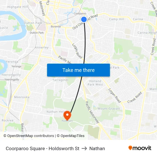 Coorparoo Square - Holdsworth St to Nathan map