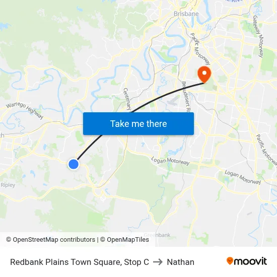 Redbank Plains Town Square, Stop C to Nathan map