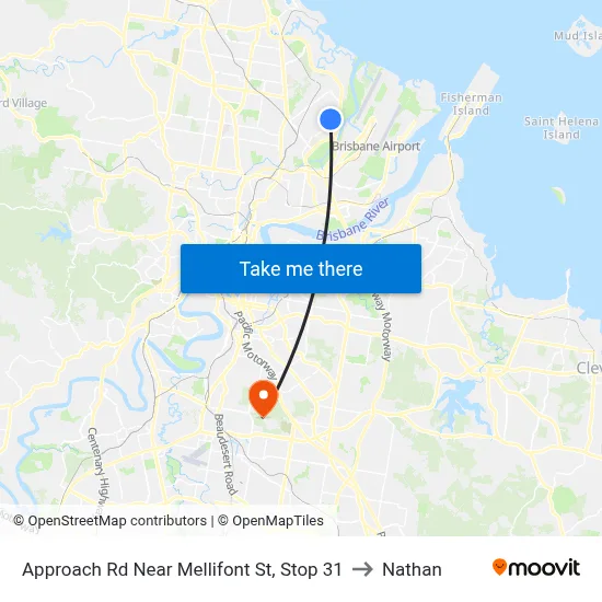Approach Rd Near Mellifont St, Stop 31 to Nathan map