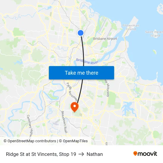 Ridge St at St Vincents, Stop 19 to Nathan map