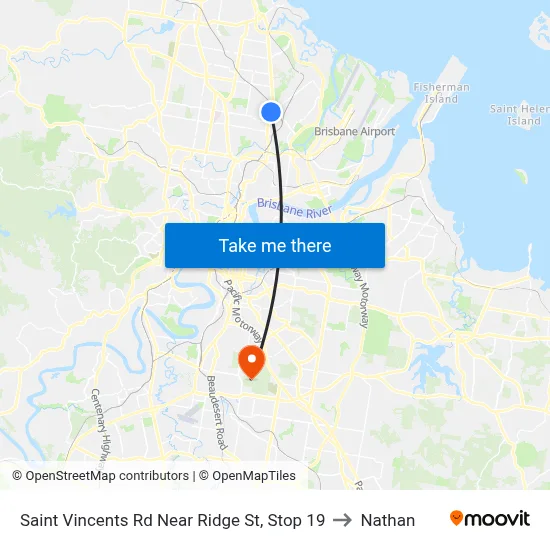 Saint Vincents Rd Near Ridge St, Stop 19 to Nathan map