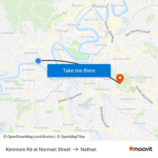 Kenmore Rd at Norman Street to Nathan map