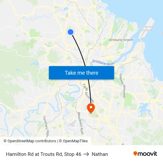 Hamilton Rd at Trouts Rd, Stop 46 to Nathan map