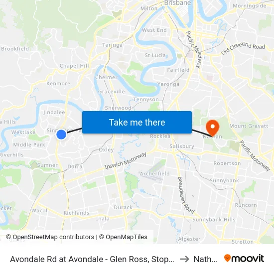 Avondale Rd at Avondale - Glen Ross, Stop 61 to Nathan map