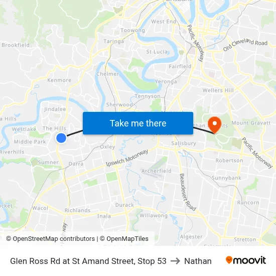 Glen Ross Rd at St Amand Street, Stop 53 to Nathan map