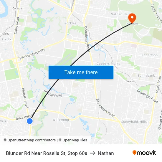 Blunder Rd Near Rosella St, Stop 60a to Nathan map