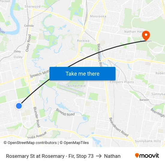 Rosemary St at Rosemary - Fir, Stop 73 to Nathan map