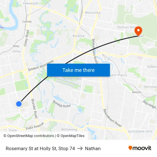 Rosemary St at Holly St, Stop 74 to Nathan map