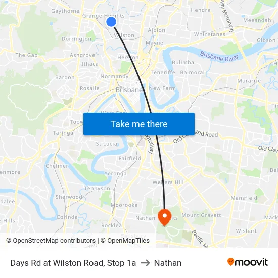 Days Rd at Wilston Road, Stop 1a to Nathan map