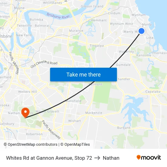 Whites Rd at Gannon Avenue, Stop 72 to Nathan map