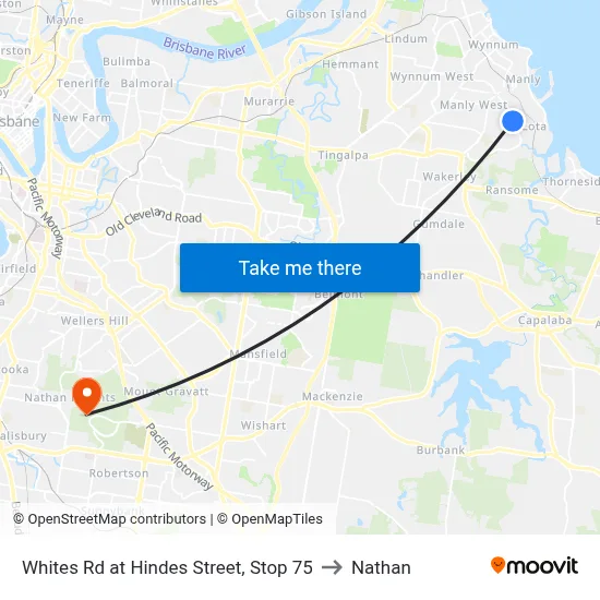 Whites Rd at Hindes Street, Stop 75 to Nathan map