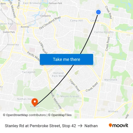 Stanley Rd at Pembroke Street, Stop 42 to Nathan map