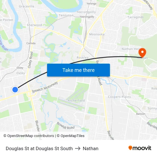 Douglas St at Douglas St South to Nathan map