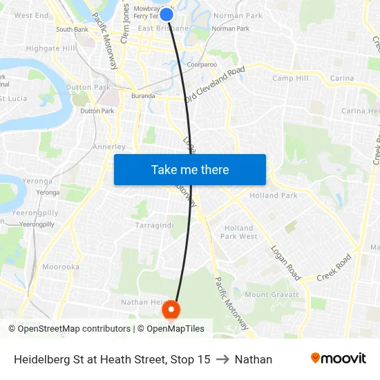 Heidelberg St at Heath Street, Stop 15 to Nathan map