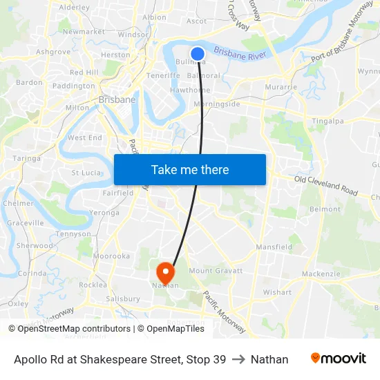 Apollo Rd at Shakespeare Street, Stop 39 to Nathan map