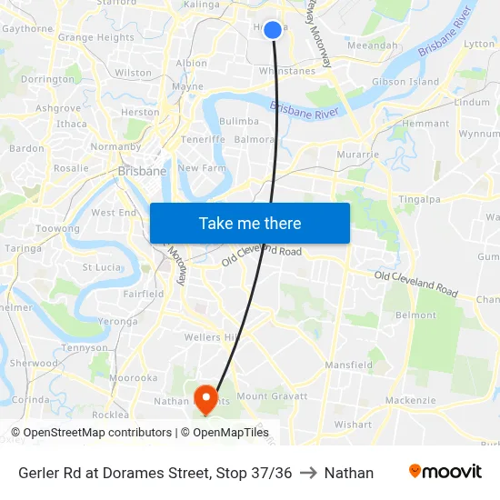 Gerler Rd at Dorames Street, Stop 37/36 to Nathan map