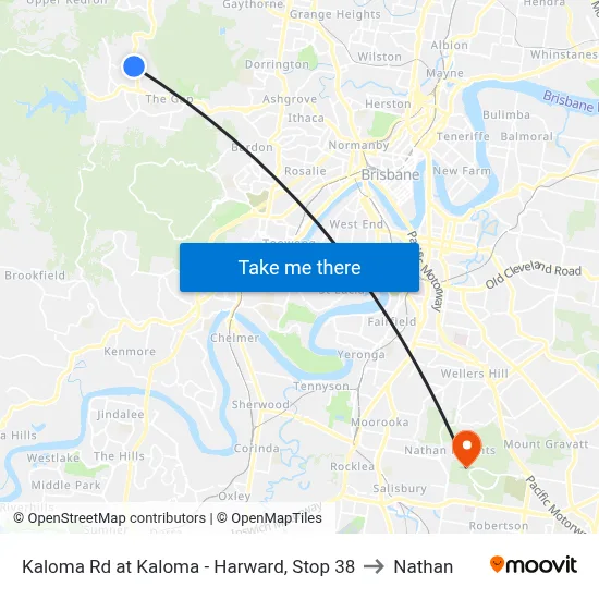 Kaloma Rd at Kaloma - Harward, Stop 38 to Nathan map