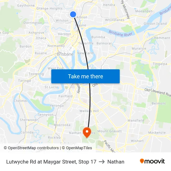 Lutwyche Rd at Maygar Street, Stop 17 to Nathan map