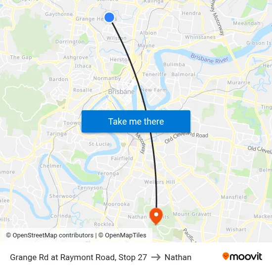 Grange Rd at Raymont Road, Stop 27 to Nathan map