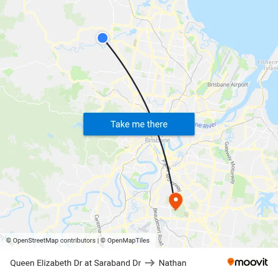 Queen Elizabeth Dr at Saraband Dr to Nathan map