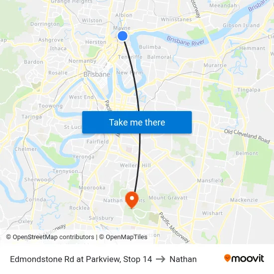 Edmondstone Rd at Parkview, Stop 14 to Nathan map