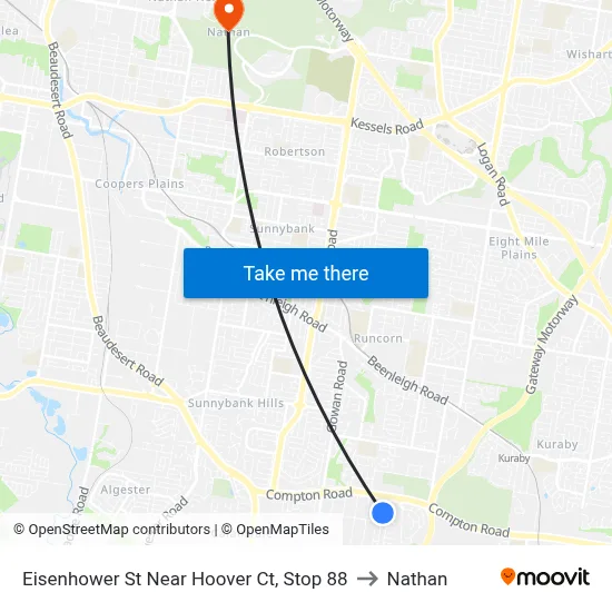 Eisenhower St Near Hoover Ct, Stop 88 to Nathan map