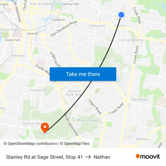 Stanley Rd at Sage Street, Stop 41 to Nathan map