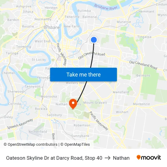 Oateson Skyline Dr at Darcy Road, Stop 40 to Nathan map