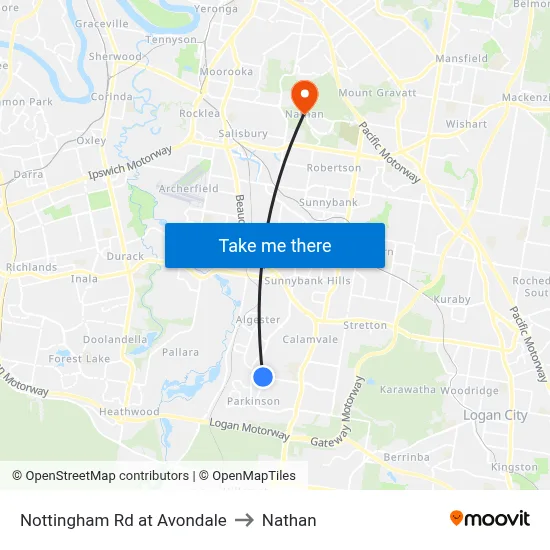 Nottingham Rd at Avondale to Nathan map