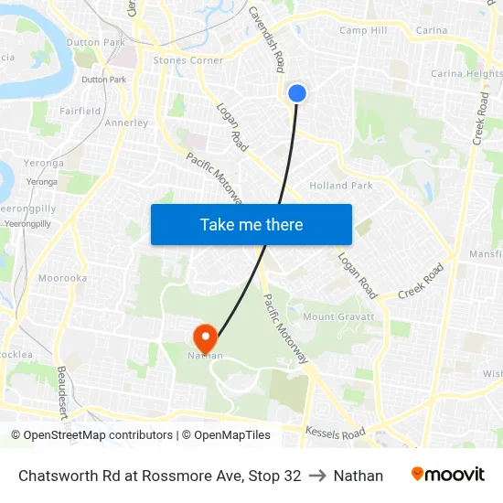 Chatsworth Rd at Rossmore Ave, Stop 32 to Nathan map