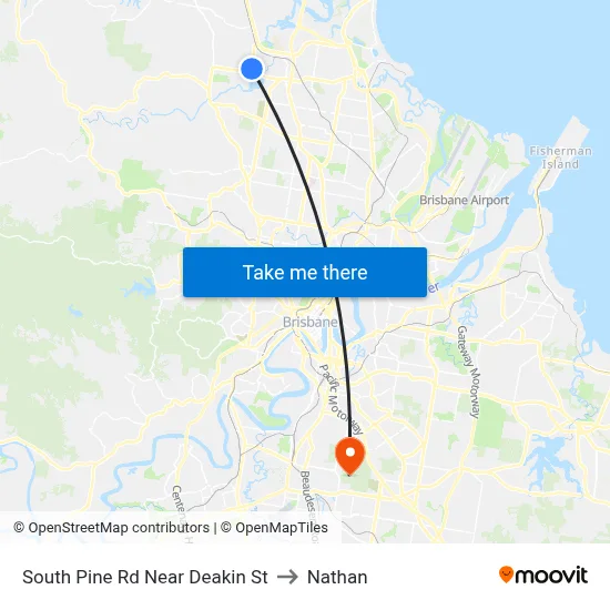 South Pine Rd Near Deakin St to Nathan map
