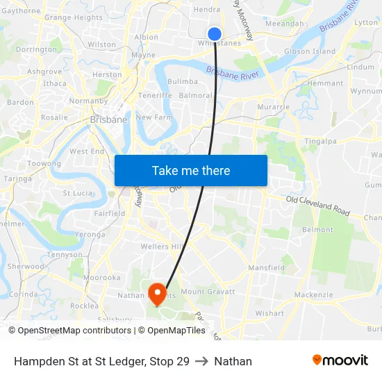 Hampden St at St Ledger, Stop 29 to Nathan map