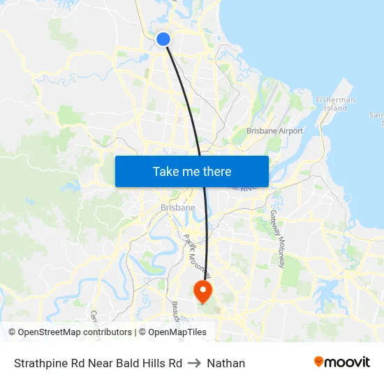 Strathpine Rd Near Bald Hills Rd to Nathan map