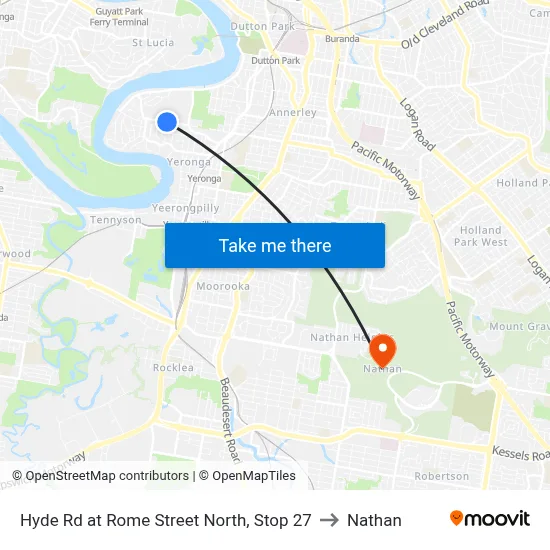Hyde Rd at Rome Street North, Stop 27 to Nathan map