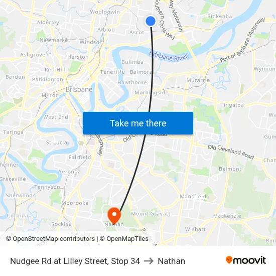Nudgee Rd at Lilley Street, Stop 34 to Nathan map