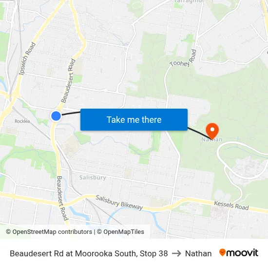 Beaudesert Rd at Moorooka South, Stop 38 to Nathan map