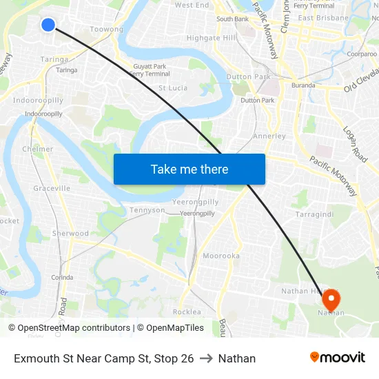 Exmouth St Near Camp St, Stop 26 to Nathan map