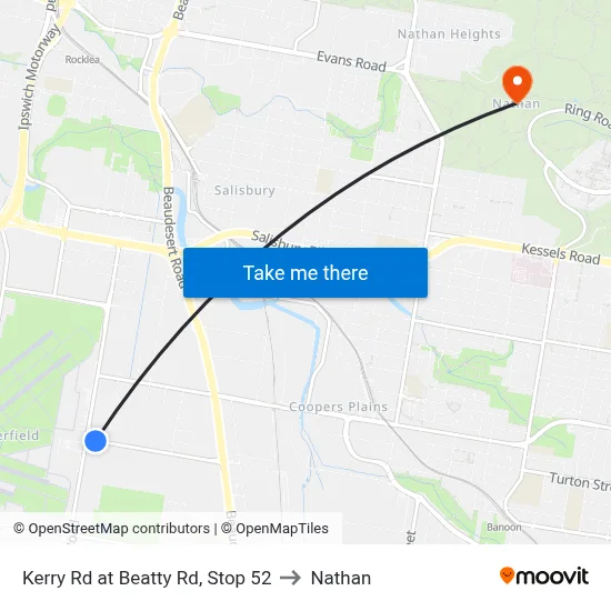 Kerry Rd at Beatty Rd, Stop 52 to Nathan map