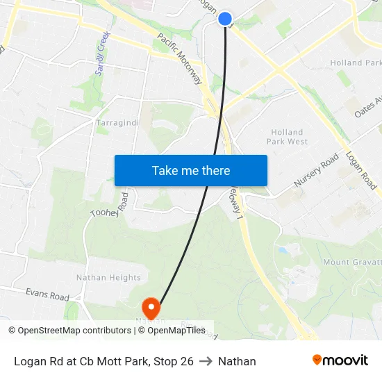 Logan Rd at Cb Mott Park, Stop 26 to Nathan map