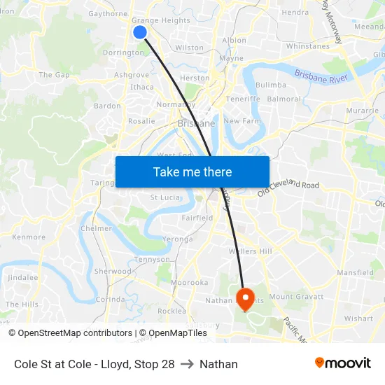 Cole St at Cole - Lloyd, Stop 28 to Nathan map