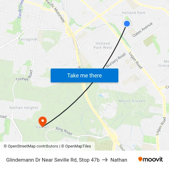 Glindemann Dr Near Seville Rd, Stop 47b to Nathan map