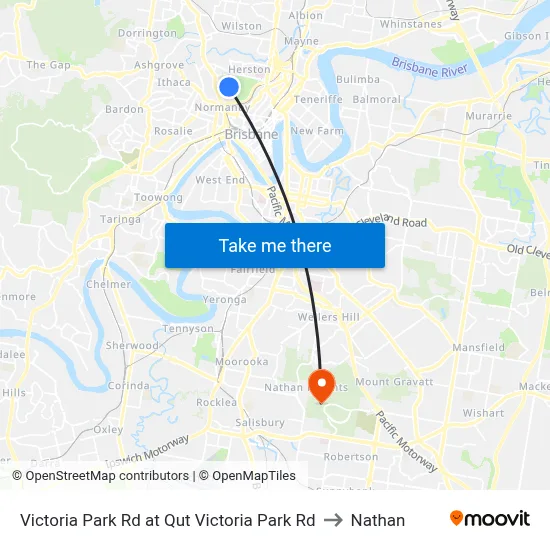 Victoria Park Rd at Qut Victoria Park Rd to Nathan map
