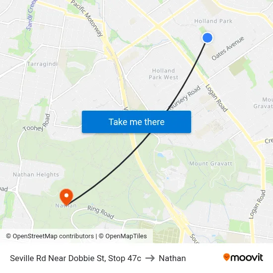 Seville Rd Near Dobbie St, Stop 47c to Nathan map