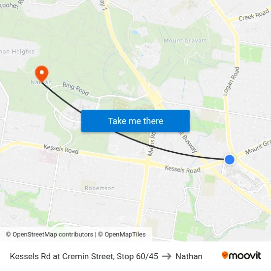 Kessels Rd at Cremin Street, Stop 60/45 to Nathan map